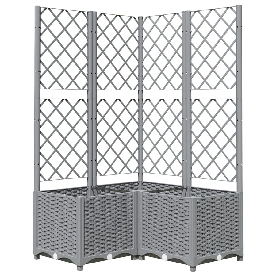 Plantenbak Met Latwerk Polypropeen 80 x 80 x 136 cm Lichtgrijs