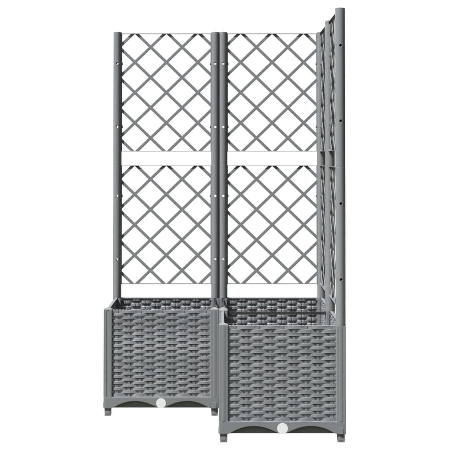 Plantenbak Met Latwerk Polypropeen 80 x 80 x 136 cm Lichtgrijs