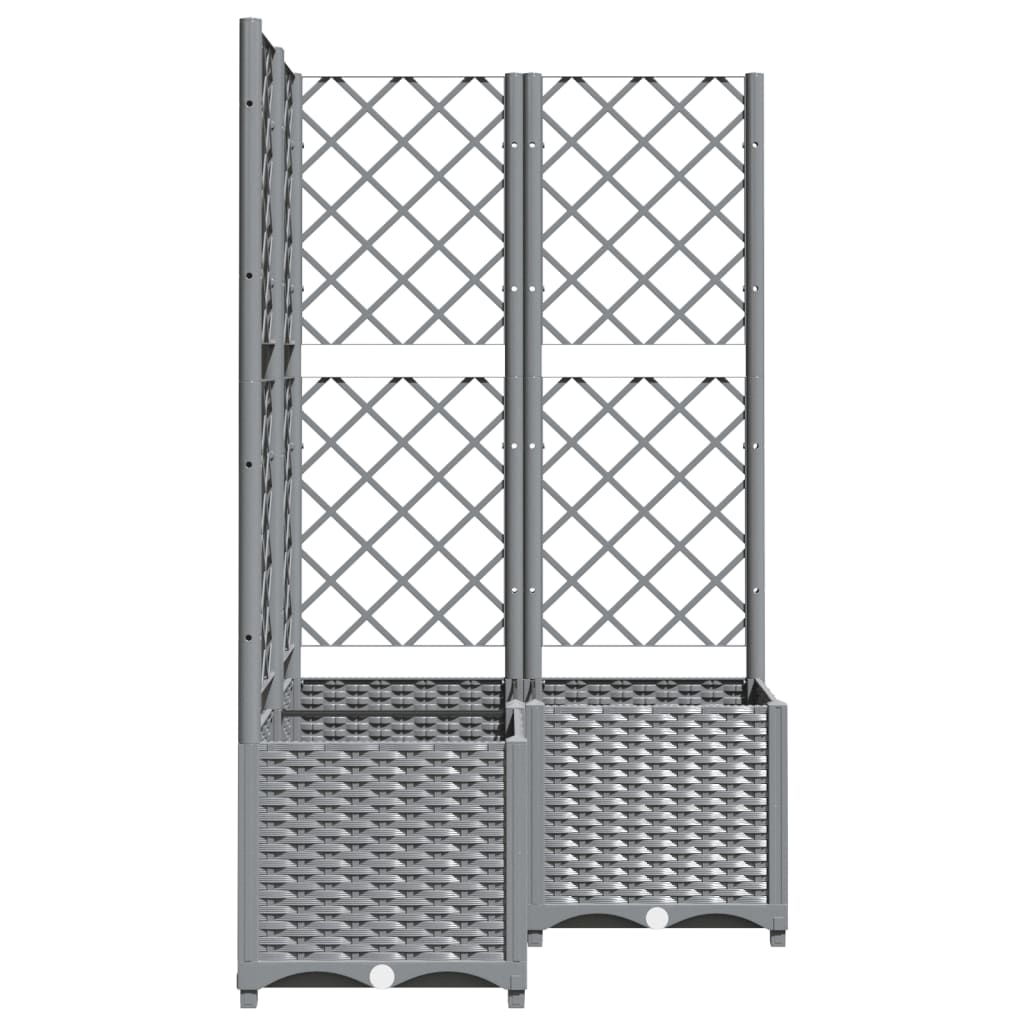 Plantenbak Met Latwerk Polypropeen 80 x 80 x 136 cm Lichtgrijs