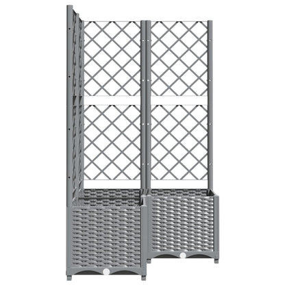 Plantenbak Met Latwerk Polypropeen 80 x 80 x 136 cm Lichtgrijs