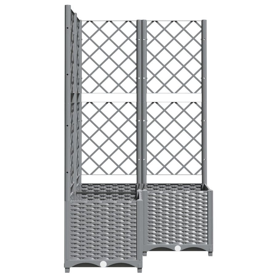 Plantenbak Met Latwerk Polypropeen 80 x 80 x 136 cm Lichtgrijs