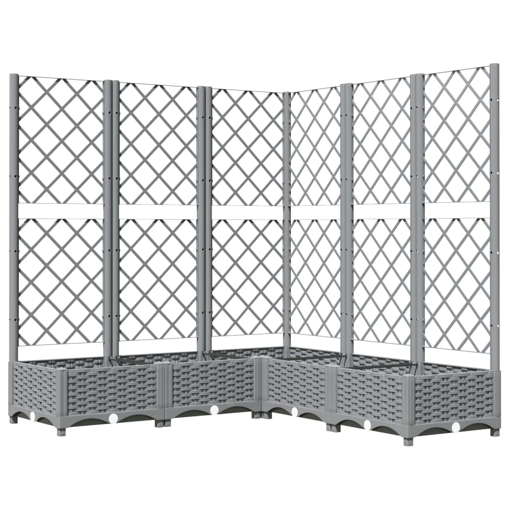 Plantenbak Met Latwerk 20X20X2,5 Cm Polypropeen 120 x 120 x 121.5 cm Lichtgrijs