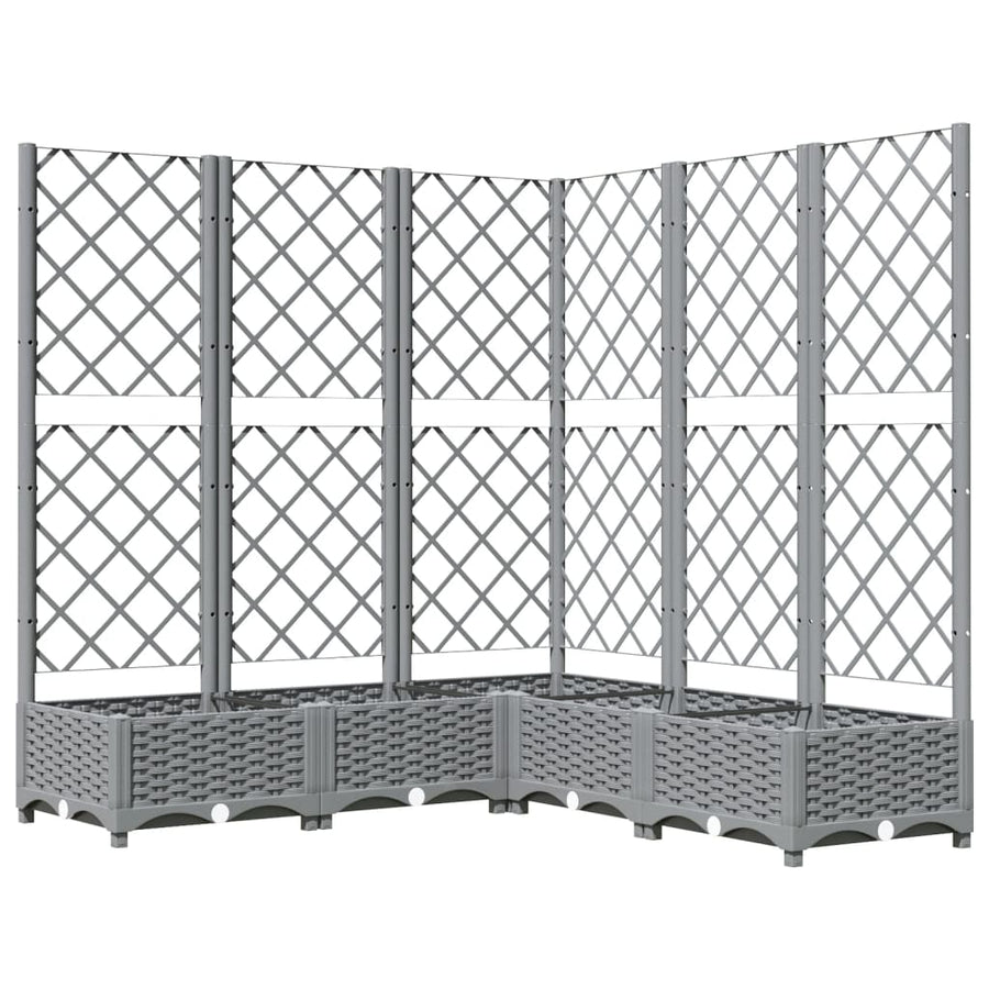 Plantenbak Met Latwerk 20X20X2,5 Cm Polypropeen 120 x 120 x 121.5 cm Lichtgrijs