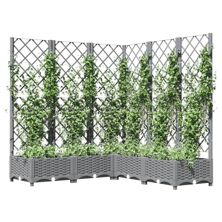Plantenbak Met Latwerk 20X20X2,5 Cm Polypropeen 120 x 120 x 121.5 cm Lichtgrijs