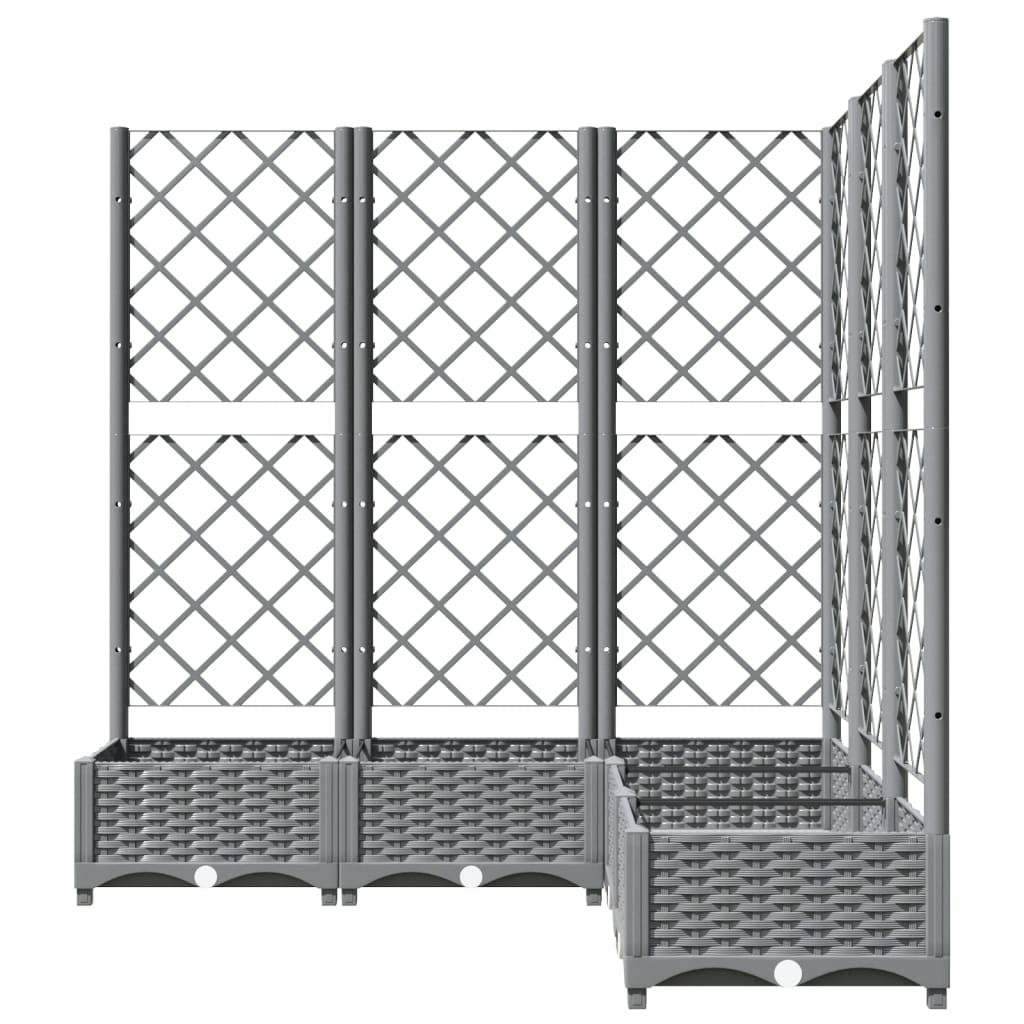 Plantenbak Met Latwerk 20X20X2,5 Cm Polypropeen 120 x 120 x 121.5 cm Lichtgrijs