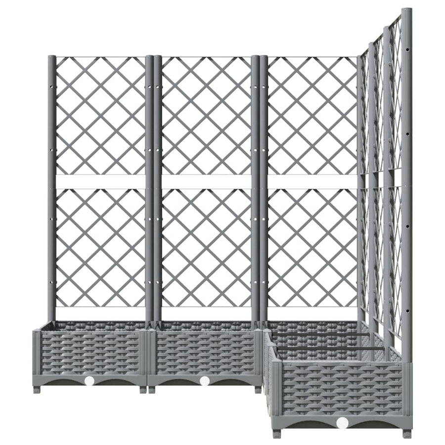 Plantenbak Met Latwerk 20X20X2,5 Cm Polypropeen 120 x 120 x 121.5 cm Lichtgrijs