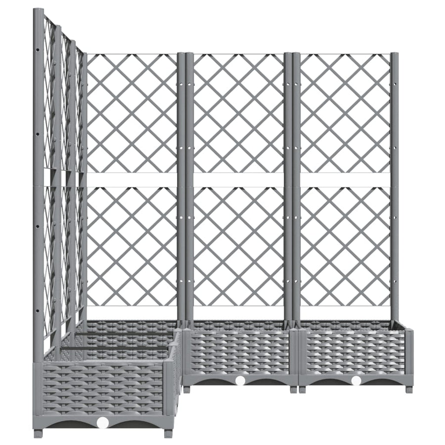 Plantenbak Met Latwerk 20X20X2,5 Cm Polypropeen 120 x 120 x 121.5 cm Lichtgrijs