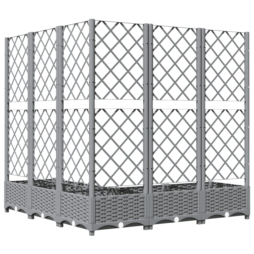 Plantenbak Met Latwerk 20X20X2,5 Cm Polypropeen 120 x 120 x 121.5 cm Lichtgrijs