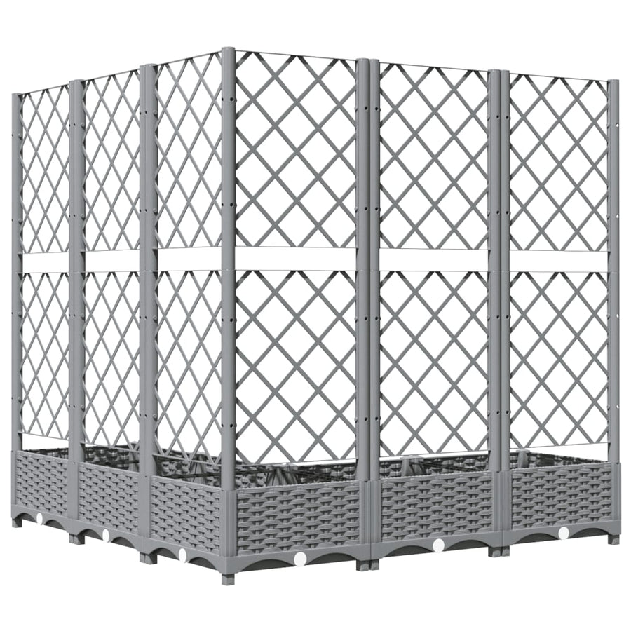 Plantenbak Met Latwerk 20X20X2,5 Cm Polypropeen 120 x 120 x 121.5 cm Lichtgrijs