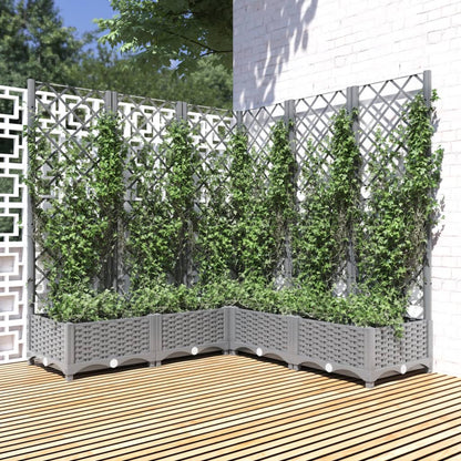 Plantenbak Met Latwerk 20X20X2,5 Cm Polypropeen 120 x 120 x 121.5 cm Lichtgrijs