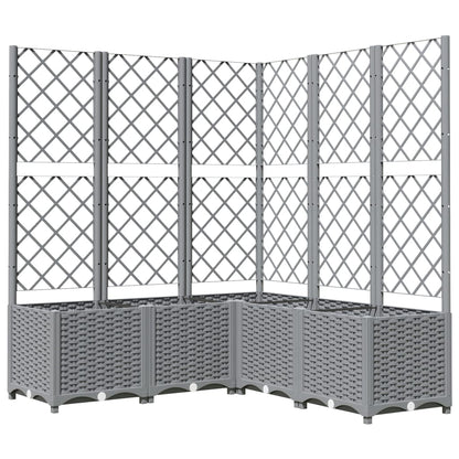 Plantenbak Met Latwerk Polypropeen 120 x 120 x 136 cm Lichtgrijs