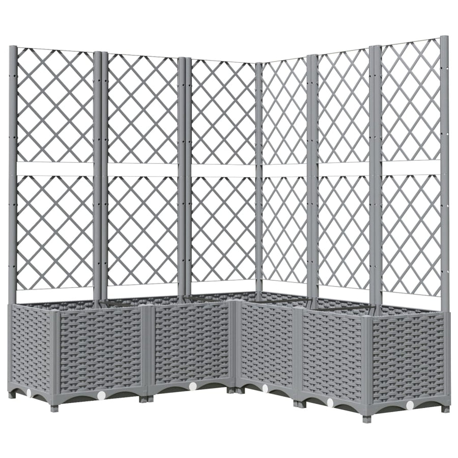 Plantenbak Met Latwerk Polypropeen 120 x 120 x 136 cm Lichtgrijs