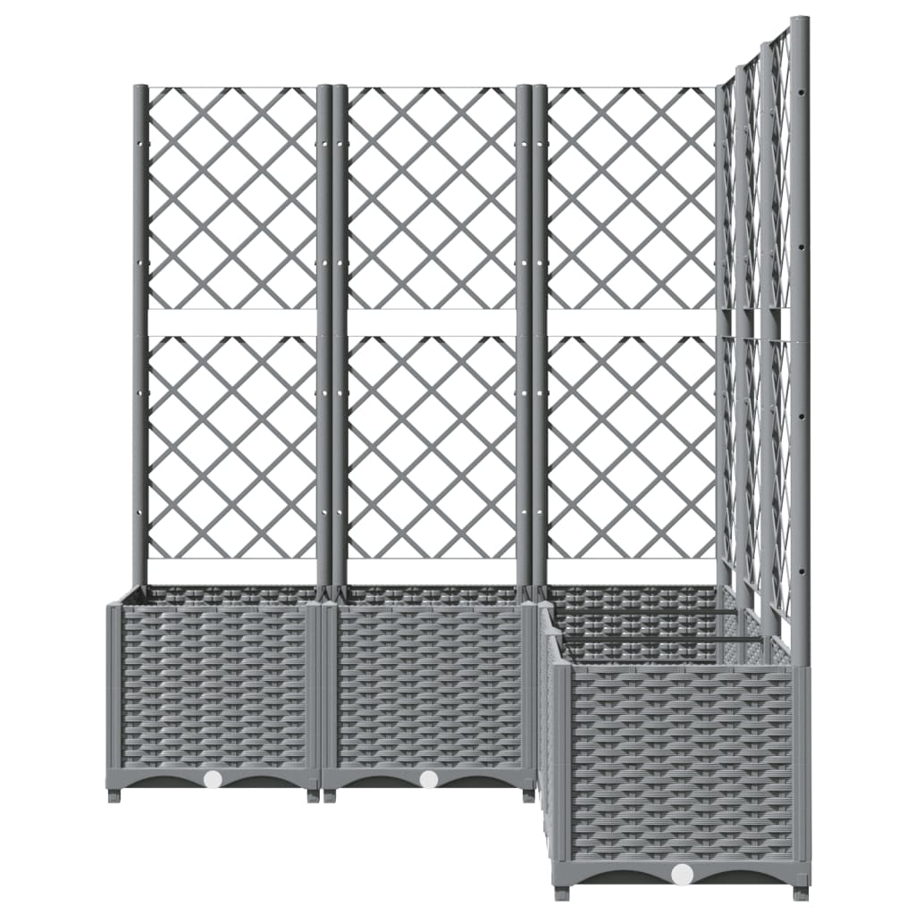 Plantenbak Met Latwerk Polypropeen 120 x 120 x 136 cm Lichtgrijs