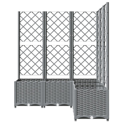 Plantenbak Met Latwerk Polypropeen 120 x 120 x 136 cm Lichtgrijs