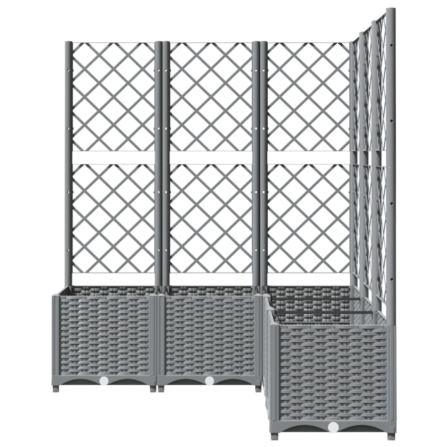 Plantenbak Met Latwerk Polypropeen 120 x 120 x 136 cm Lichtgrijs
