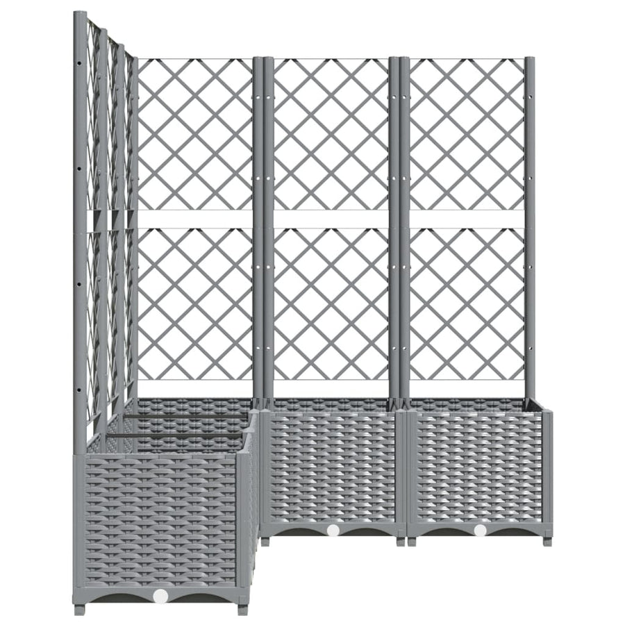 Plantenbak Met Latwerk Polypropeen 120 x 120 x 136 cm Lichtgrijs