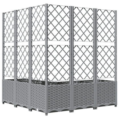 Plantenbak Met Latwerk Polypropeen 120 x 120 x 136 cm Lichtgrijs