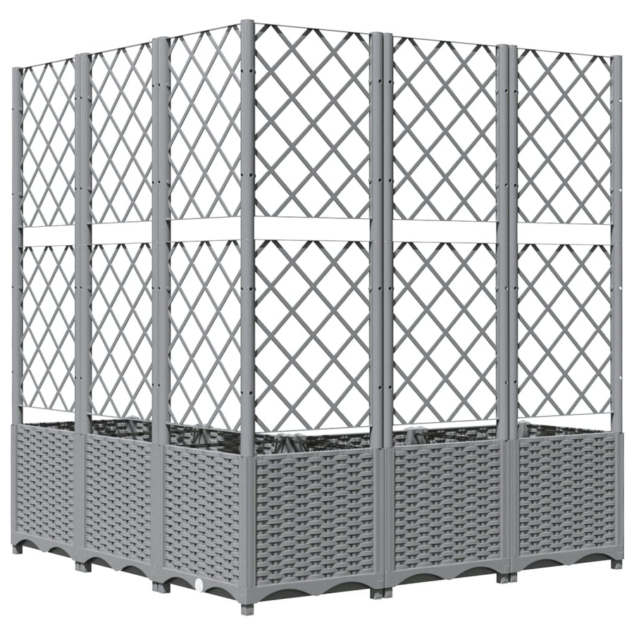 Plantenbak Met Latwerk Polypropeen 120 x 120 x 136 cm Lichtgrijs