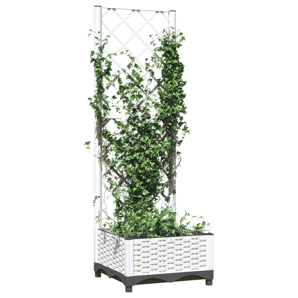 Plantenbak Met Latwerk 40X40X2,5 Cm Polypropeen 40 x 40 x 121.5 cm Wit