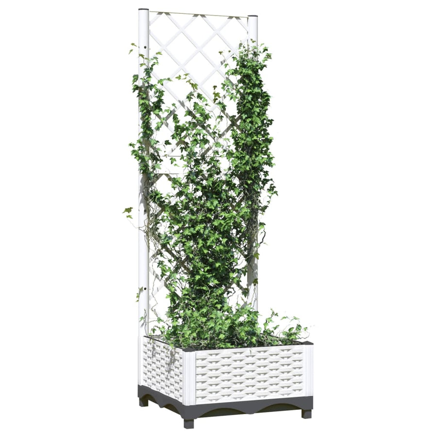 Plantenbak Met Latwerk 40X40X2,5 Cm Polypropeen 40 x 40 x 121.5 cm Wit