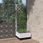 Plantenbak met latwerk 40x40x121,5 cm wit polypropeen