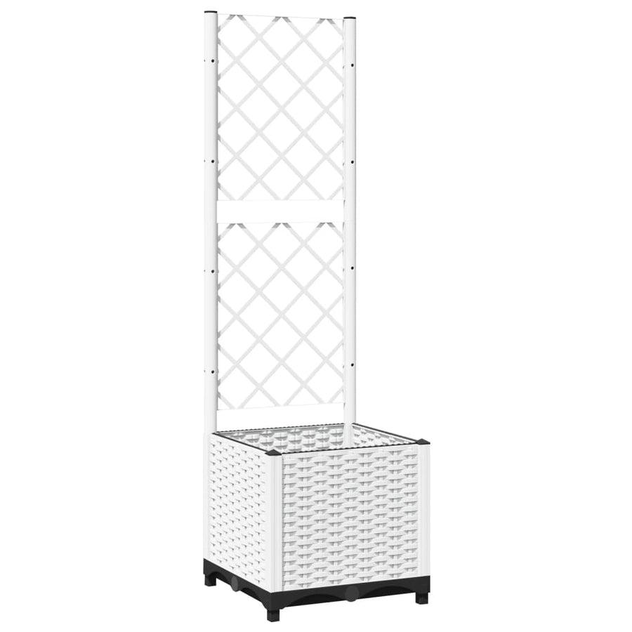 Plantenbak Met Latwerk Polypropeen 40 x 40 x 136 cm Wit