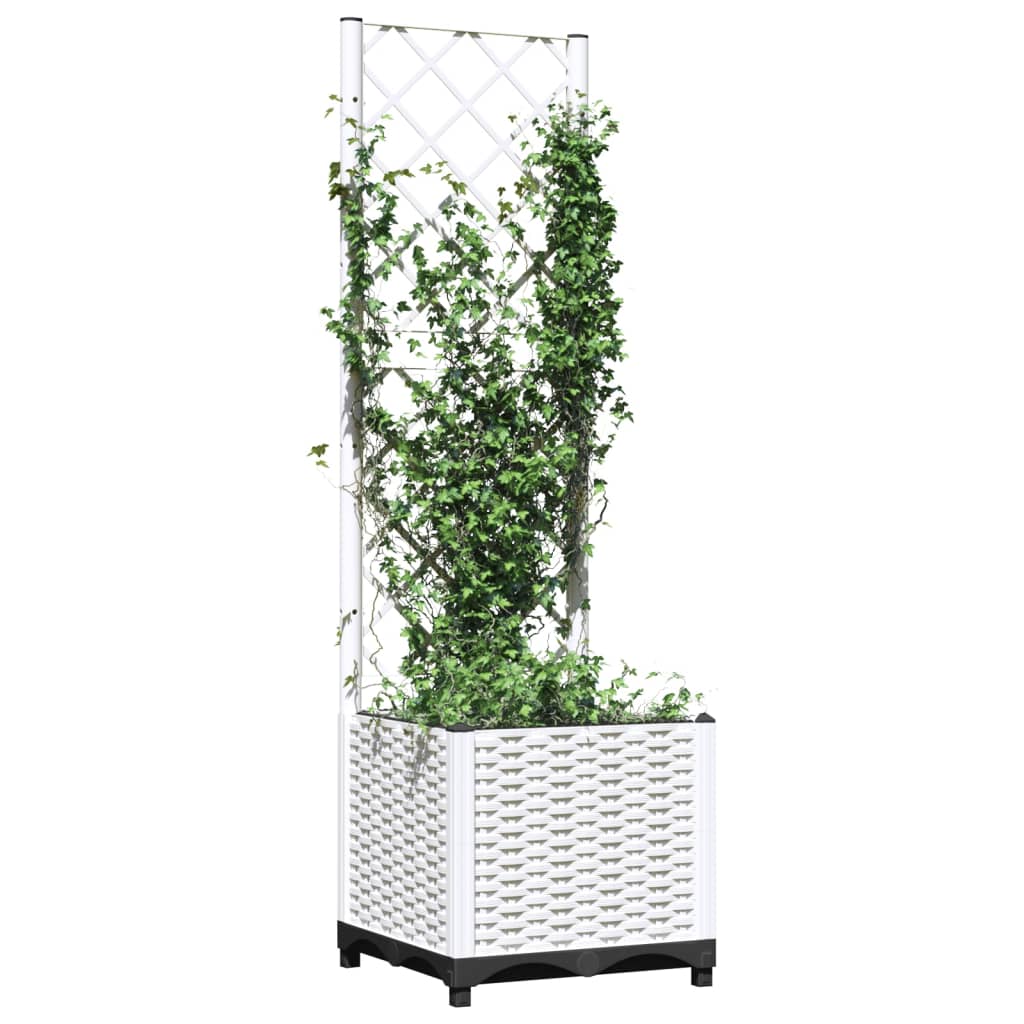 Plantenbak Met Latwerk Polypropeen 40 x 40 x 136 cm Wit