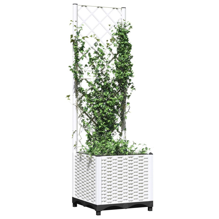 Plantenbak Met Latwerk Polypropeen 40 x 40 x 136 cm Wit