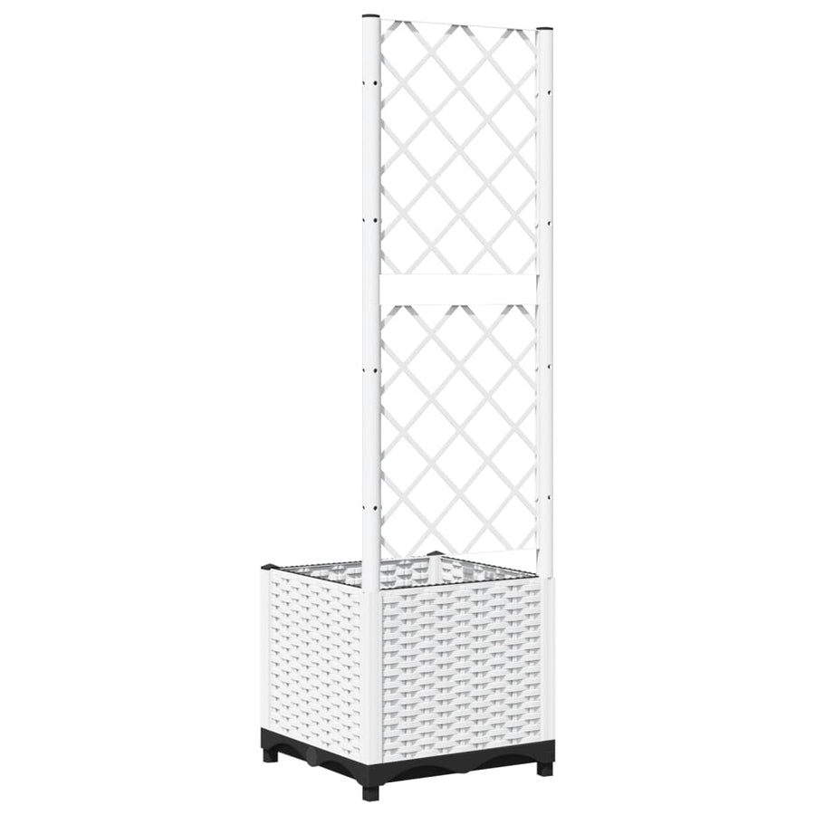Plantenbak Met Latwerk Polypropeen 40 x 40 x 136 cm Wit