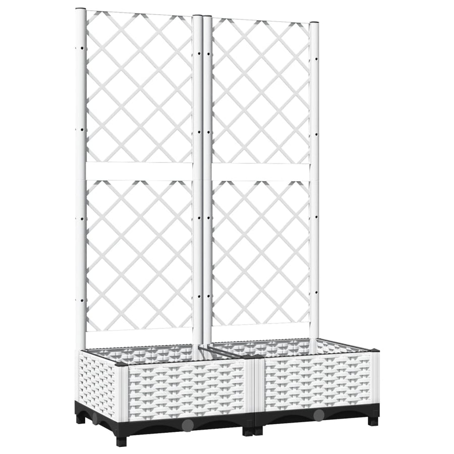 Plantenbak Met Latwerk 80X40X2,5 Cm Polypropeen 80 x 40 x 121.5 cm Wit