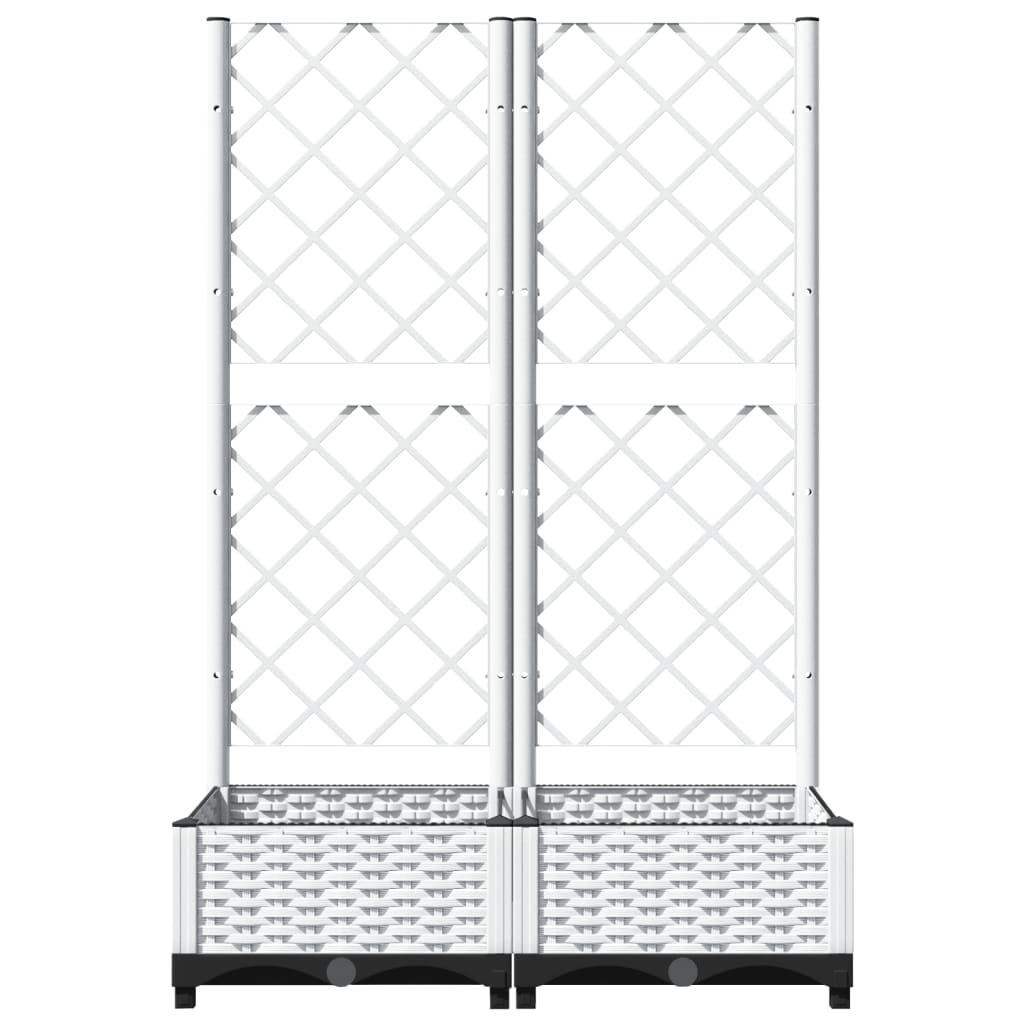 Plantenbak Met Latwerk 80X40X2,5 Cm Polypropeen 80 x 40 x 121.5 cm Wit