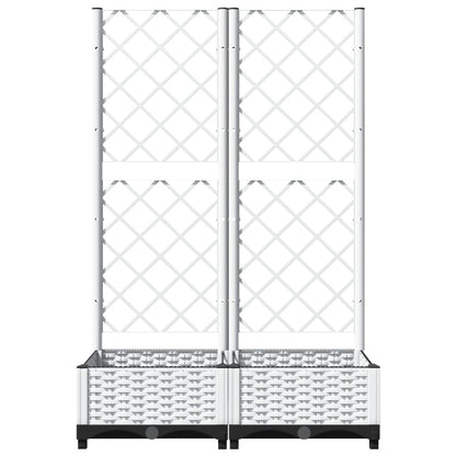 Plantenbak Met Latwerk 80X40X2,5 Cm Polypropeen 80 x 40 x 121.5 cm Wit