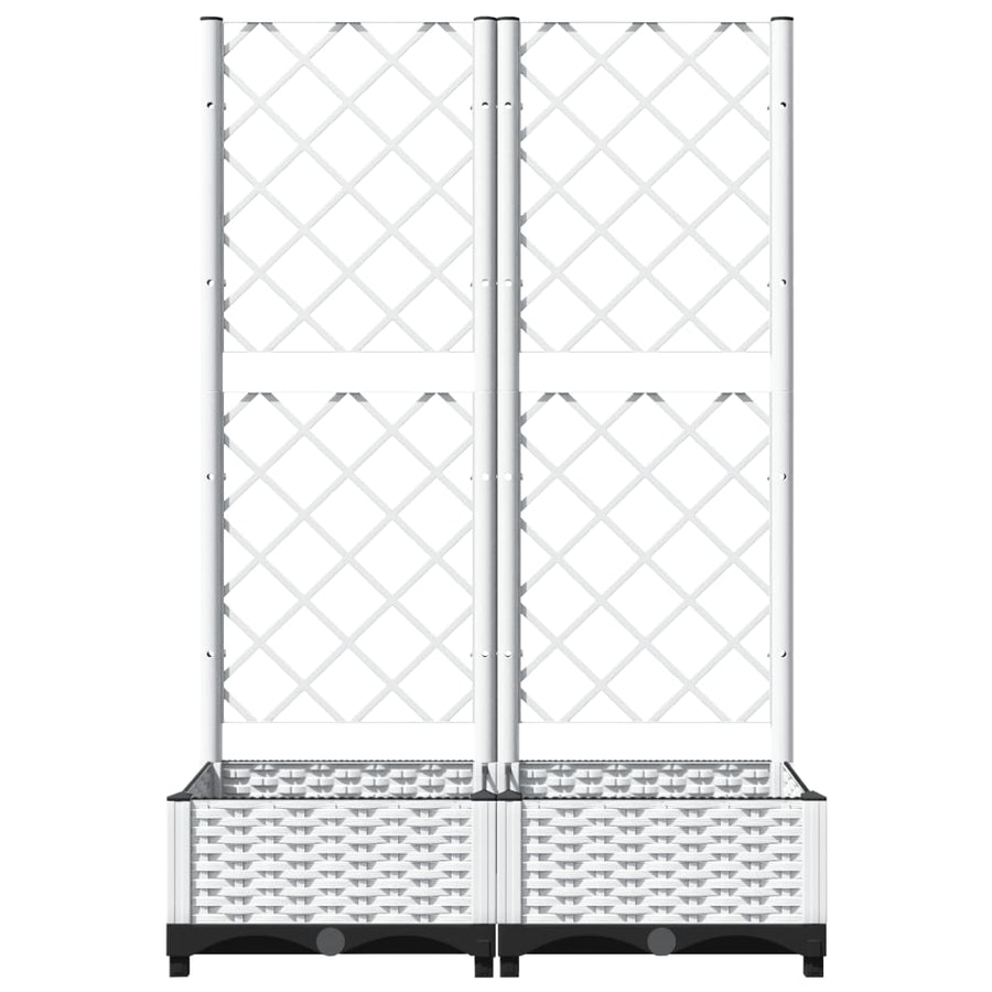 Plantenbak Met Latwerk 80X40X2,5 Cm Polypropeen 80 x 40 x 121.5 cm Wit