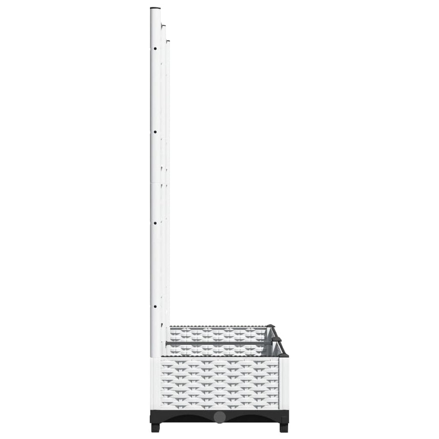 Plantenbak Met Latwerk 80X40X2,5 Cm Polypropeen 80 x 40 x 121.5 cm Wit