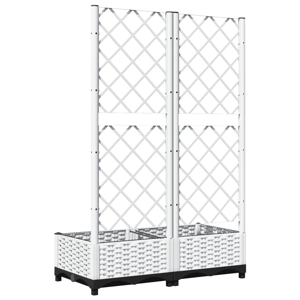 Plantenbak Met Latwerk 80X40X2,5 Cm Polypropeen 80 x 40 x 121.5 cm Wit