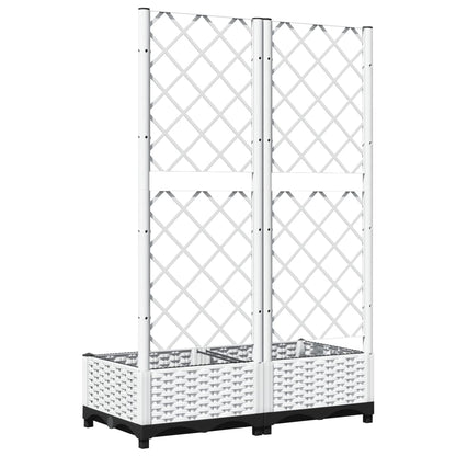 Plantenbak Met Latwerk 80X40X2,5 Cm Polypropeen 80 x 40 x 121.5 cm Wit