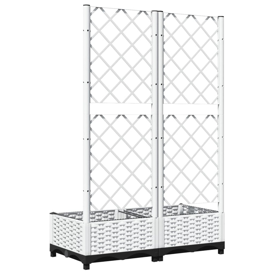Plantenbak Met Latwerk 80X40X2,5 Cm Polypropeen 80 x 40 x 121.5 cm Wit