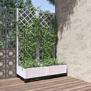 Plantenbak met latwerk 80x40x121,5 cm wit