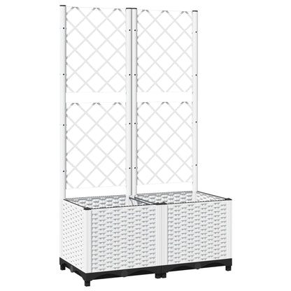 Plantenbak Met Latwerk Polypropeen 80 x 40 x 136 cm Wit