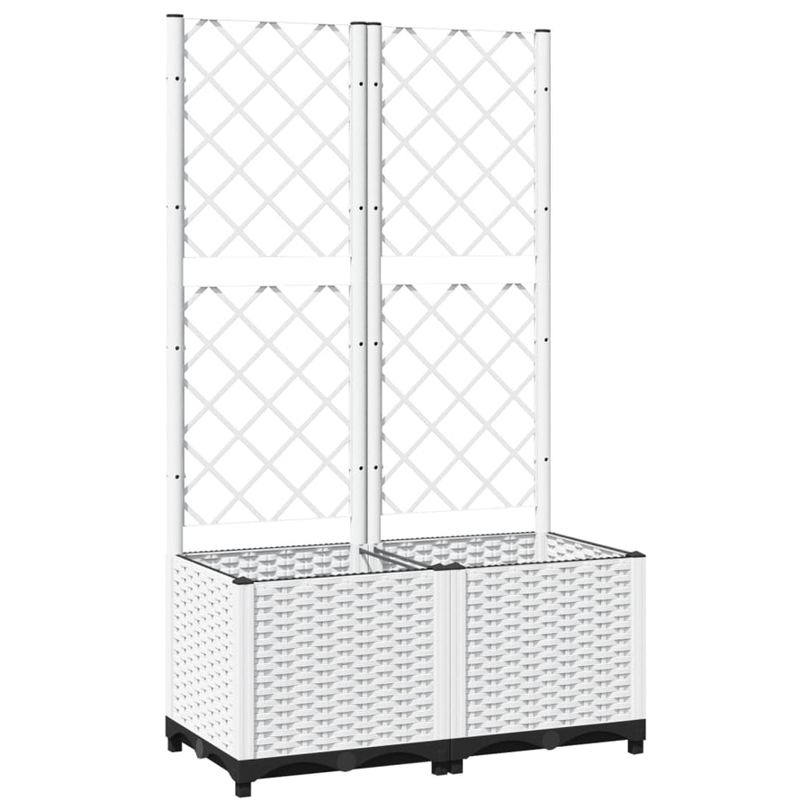 Plantenbak Met Latwerk Polypropeen 80 x 40 x 136 cm Wit