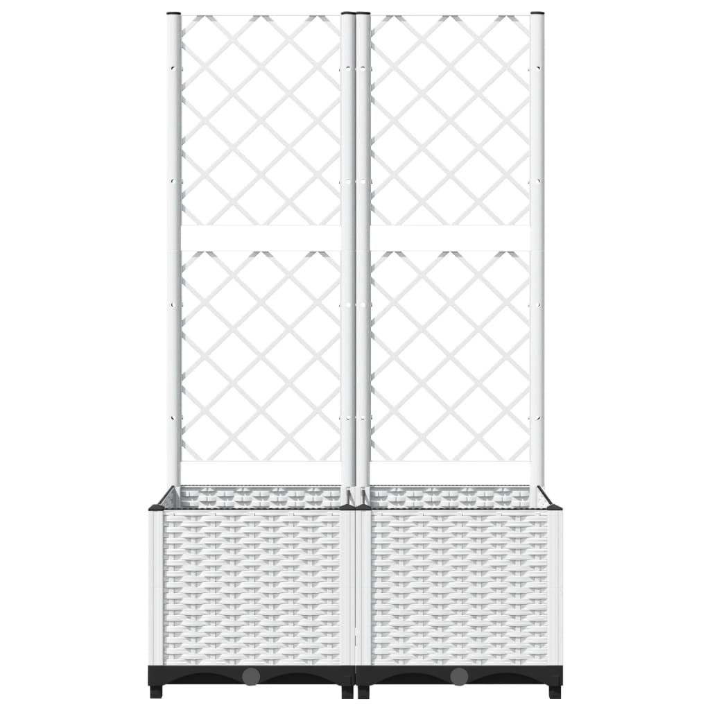Plantenbak Met Latwerk Polypropeen 80 x 40 x 136 cm Wit