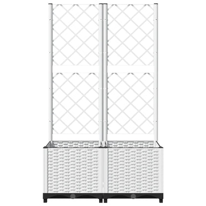 Plantenbak Met Latwerk Polypropeen 80 x 40 x 136 cm Wit