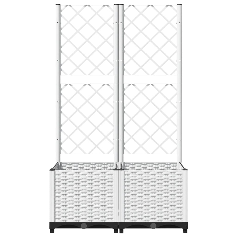 Plantenbak Met Latwerk Polypropeen 80 x 40 x 136 cm Wit