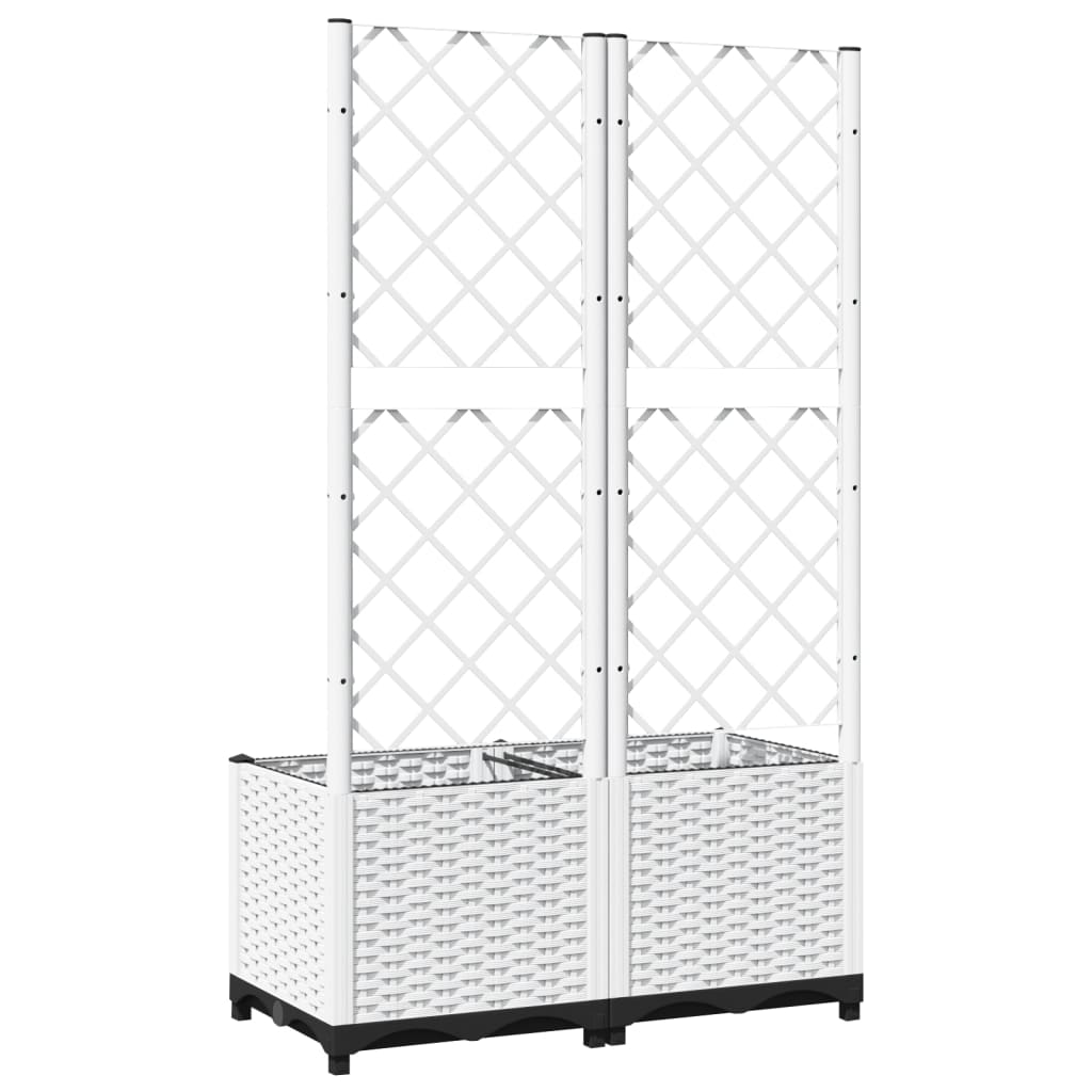 Plantenbak Met Latwerk Polypropeen 80 x 40 x 136 cm Wit