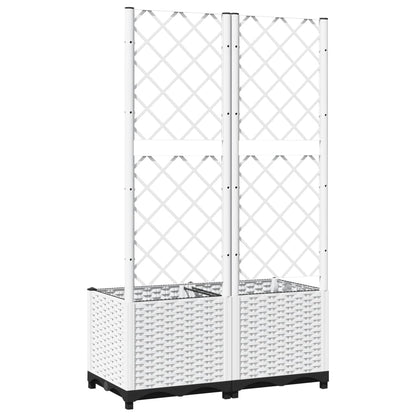 Plantenbak Met Latwerk Polypropeen 80 x 40 x 136 cm Wit