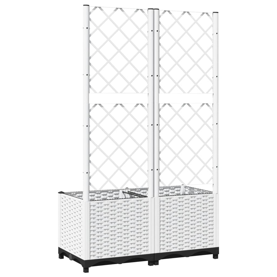 Plantenbak Met Latwerk Polypropeen 80 x 40 x 136 cm Wit