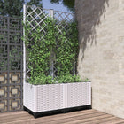 Planter with trellis 80x40x136 cm polypropylene white