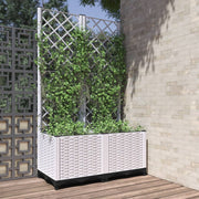 Plantenbak met latwerk 80x40x136 cm wit polypropeen