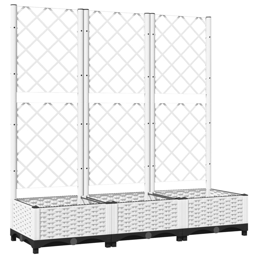 Plantenbak Met Latwerk 20X40X2,5 Cm Polypropeen 120 x 40 x 121.5 cm Wit
