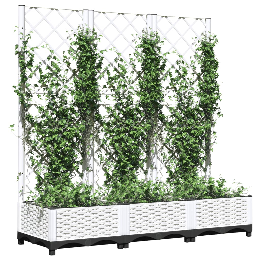 Plantenbak Met Latwerk 20X40X2,5 Cm Polypropeen 120 x 40 x 121.5 cm Wit